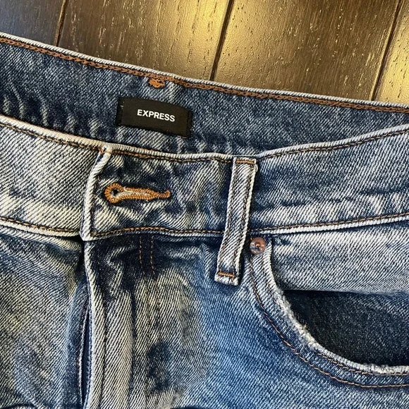 Express two tone destructed flare jeans size 6 - Picture 10 of 12